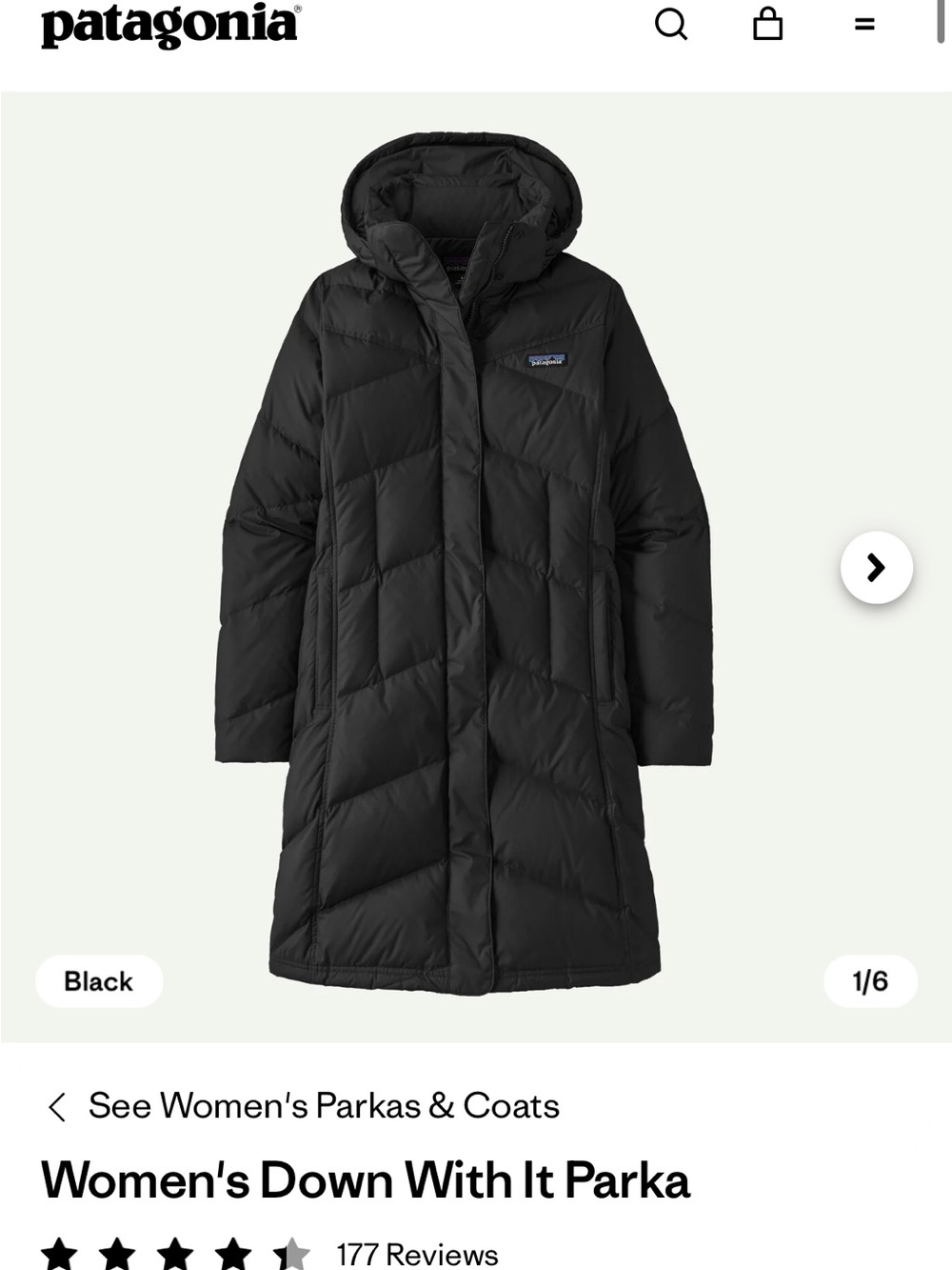 Patagonia Women's Long Puffer Parka — Black
